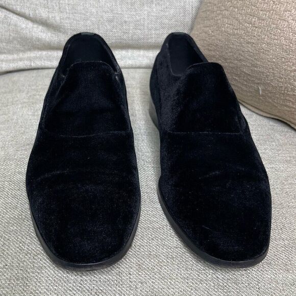 DONALD J PLINER Loafers Mens Size 8 Black Velvet Marcio Venetian Slip On Shoes - Picture 3 of 15